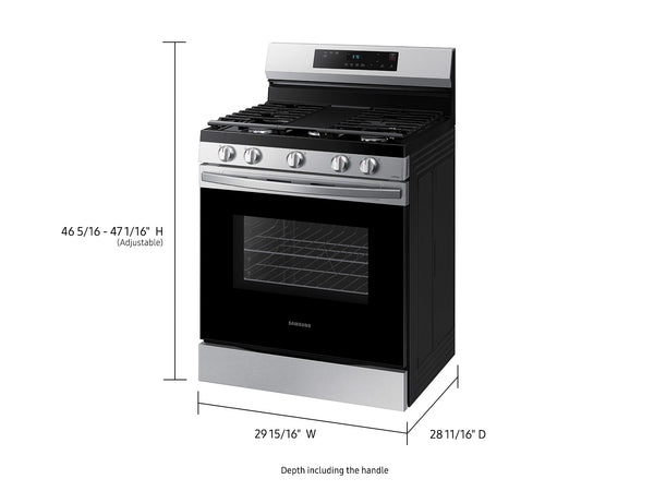 Samsung - 6.0 cu. ft. Freestanding Gas Range with WiFi and Integrated Griddle - Stainless Steel