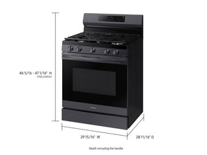 6.0 cu. ft. Smart Freestanding Gas Range with No-Preheat Air Fry & Convection in Black Stainless Steel