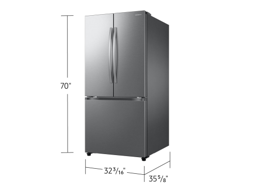 Bespoke AI 25 cu. ft. 3-Door French Door Refrigerator with Auto Ice Maker & All-Around Cooling in Stainless Steel