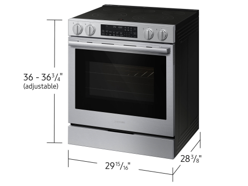 Bespoke Smart Slide-In Electric Range 6.3 cu. ft. with Illuminated Precision Knobs - Stainless Steel