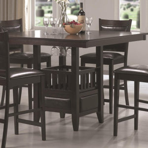 Jaden Square Counter Height Table with Center Storage Cabinet