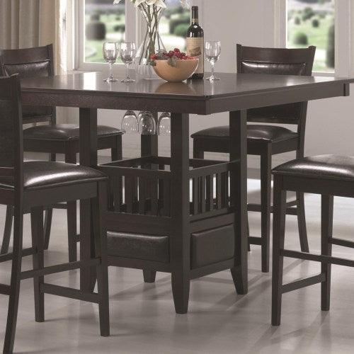 Jaden Square Counter Height Table with Center Storage Cabinet