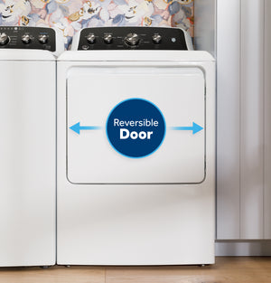 GE® 7.2 cu. ft. Capacity Electric Dryer with Up To 120 ft. Venting? and Reversible Door?