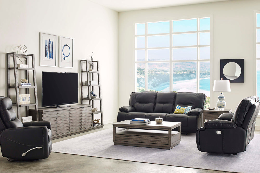 Spartacus - Black Power Reclining Sofa Loveseat and Recliner