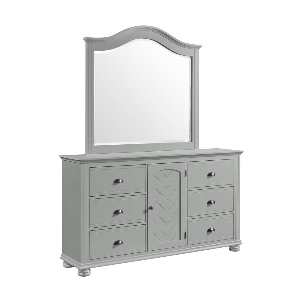 Juego de dormitorio queen Kona de 4 piezas (cama, cómoda, espejo y mesita de noche)