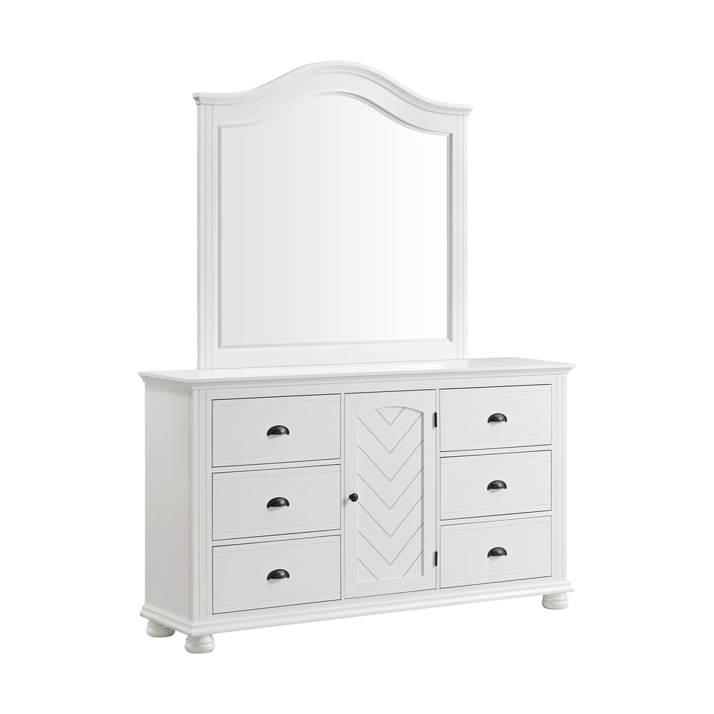 Juego de dormitorio Kona de 4 piezas tamaño queen blanco