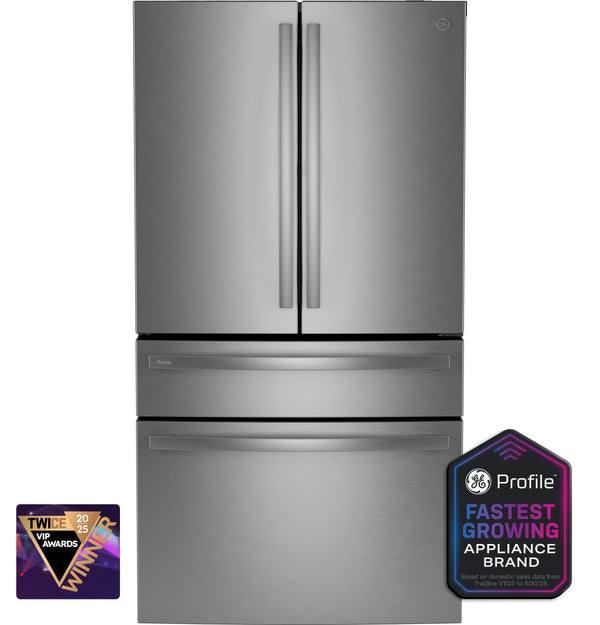 GE Profile™ Series ENERGY STAR® 23.2 Cu. Ft. Smart Counter-Depth Fingerprint Resistant 4-Door French-Door Refrigerator With Dual-Dispense AutoFill Pitcher