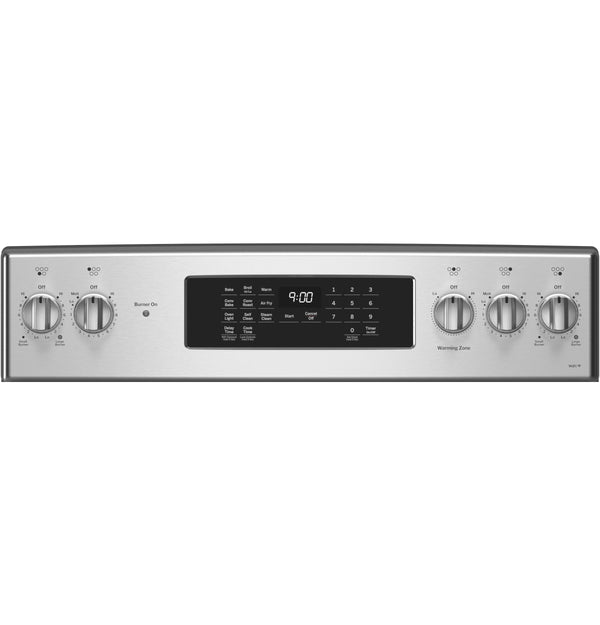 GE Profile™ 30" Smart  Free-Standing Electric Convection Fingerprint Resistant Range with No Preheat Air Fry
