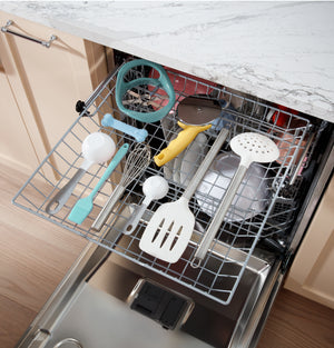 GE® ENERGY STAR® Front Control with Stainless Steel Interior Dishwasher with Sanitize Cycle