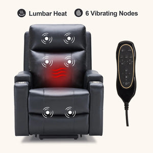Sillón reclinable Logan de piel vegana con elevación asistida