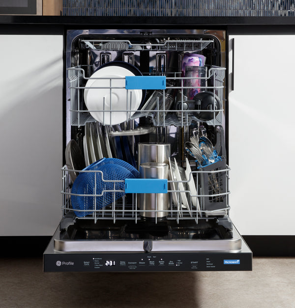 GE Profile™ ENERGY STAR® Fingerprint Resistant Top Control Stainless Interior Dishwasher with Microban™ Antimicrobial Technology with Sanitize Cycle