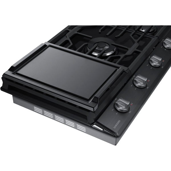 36" Smart Gas Cooktop with Illuminated Knobs in Black Stainless Steel