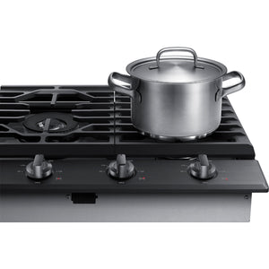 36" Smart Gas Cooktop with Illuminated Knobs in Black Stainless Steel