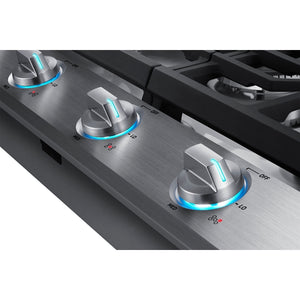 36" Smart Gas Cooktop with Illuminated Knobs in Stainless Steel