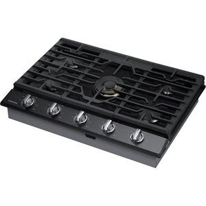 36" Smart Gas Cooktop with 22K BTU Dual Power Burner in Black Stainless Steel