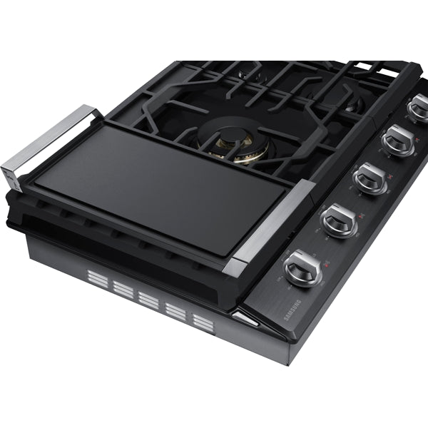 36" Smart Gas Cooktop with 22K BTU Dual Power Burner in Black Stainless Steel