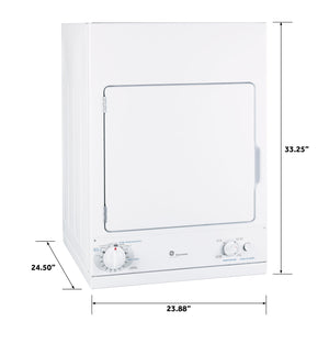 GE Spacemaker® 240V 3.6 cu. ft. Capacity Stationary Electric Dryer