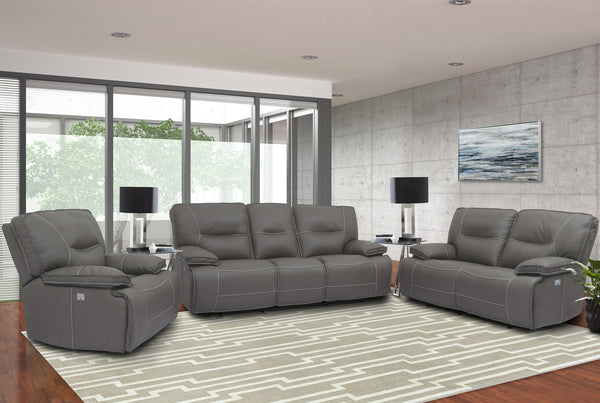 Spartacus - Haze Power Reclining Sofa Loveseat and Recliner
