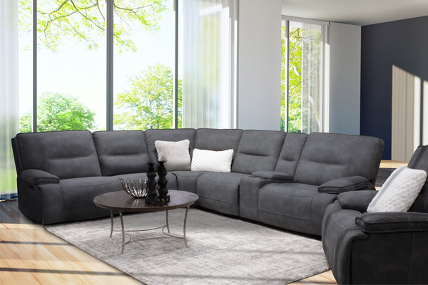 Gladiator - Cobalt 6 Piece Modular Power Reclining Sectional with Power Adjustable Headrests