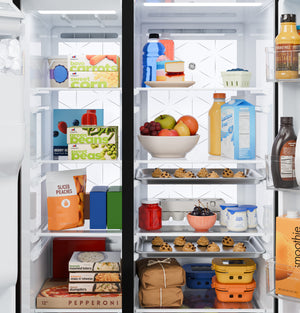 GE® 23.5 Cu. Ft. Counter-Depth Side-By-Side Refrigerator with LED Light Walls and Extra Tall Dispenser
