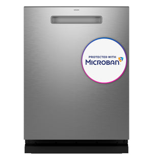 GE Profile™ ENERGY STAR® Fingerprint Resistant Top Control Stainless Interior Dishwasher with Microban™ Antimicrobial Technology with Sanitize Cycle