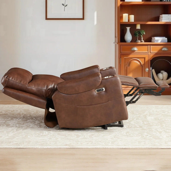 Sillón reclinable elevador eléctrico Reid de piel vegana