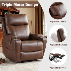 Sillón reclinable elevador eléctrico Reid de piel vegana