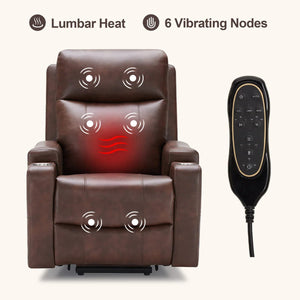 Sillón reclinable elevador eléctrico Reid de piel vegana