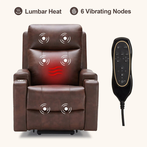 Sillón reclinable elevador eléctrico Reid de piel vegana