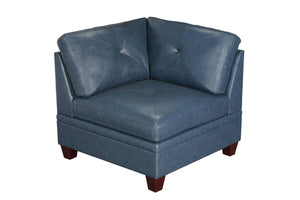Corner sofa/ ink blue genuine leather