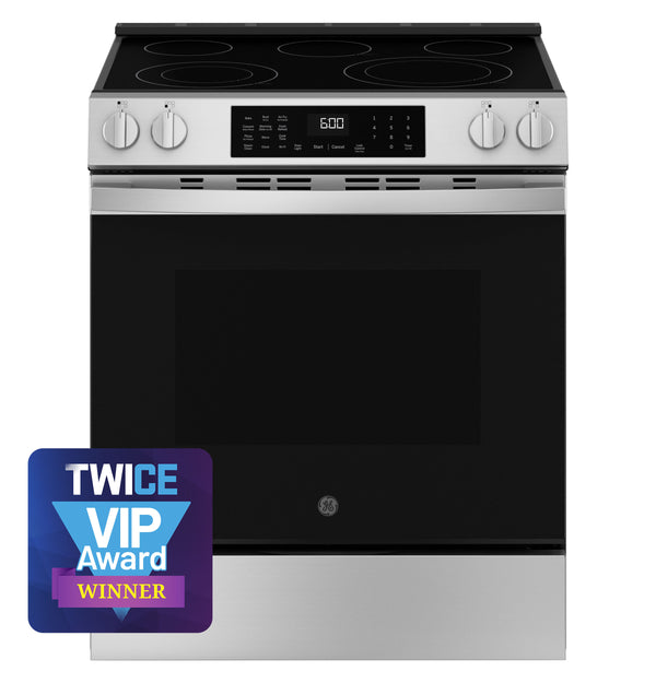 GE® 30" Slide-In Electric Convection Range with No Preheat Air Fry and EasyWash™ Oven Tray