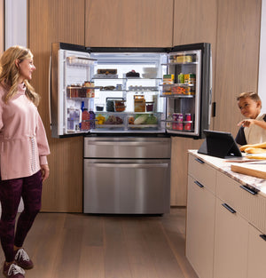 GE Profile™ Series ENERGY STAR® 23.3 Cu. Ft. Smart Counter-Depth Fingerprint Resistant 4-Door French-Door Refrigerator with Door In Door