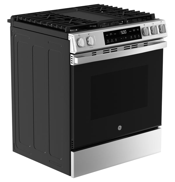GE® 30" Slide-In Front Control Gas Range with Crisp Mode