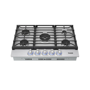 30 Inch Professional Gas Cooktop in Stainless Steel