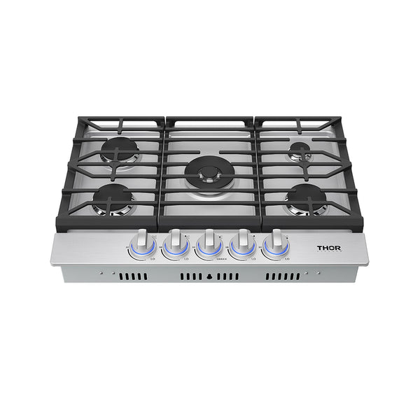 30 Inch Professional Gas Cooktop in Stainless Steel