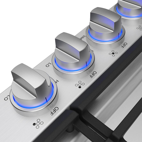 36 Inch Professional Gas Cooktop in Stainless Steel