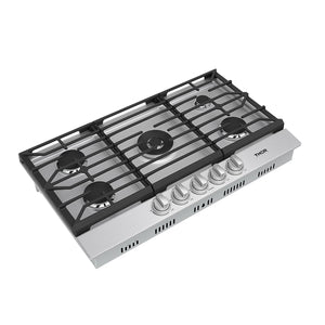 36 Inch Professional Gas Cooktop in Stainless Steel