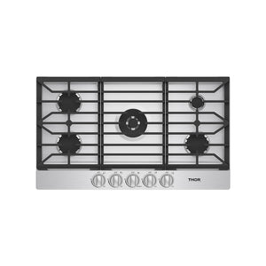 36 Inch Professional Gas Cooktop in Stainless Steel