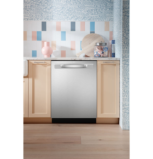 GE® ENERGY STAR® Fingerprint Resistant Top Control with Stainless Steel Interior Dishwasher with Sanitize Cycle