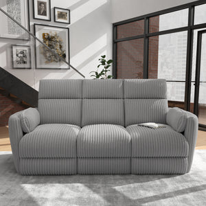 Radius - Mega Grey Power Reclining Sofa Loveseat and Recliner