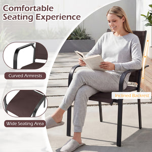 63" x 33" large rectangular tabletop for ample space<br>Dual-size umbrella holes with lids for fitting various standard patio umbrellas<br>Umbrella poles remain steady with the bottom fixing ring<br>Umbrella base needed (not included)<br>Curved armrests a