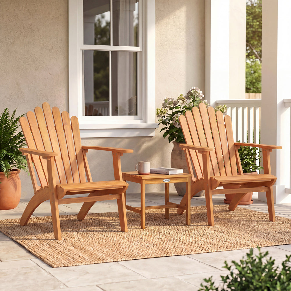 Built to last with natural and sturdy acacia wood Angled backrest for better support during longer sitting Wide armrests enable you to rest and relax your arms More comfortable to sit thanks to a gently curved seat Side table for convenient access to your
