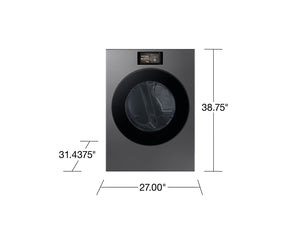 7.6 cu. ft. Bespoke AI Ultra Capacity Front Load Electric Dryer with AI Home and AI OptiDry+ in Dark Steel