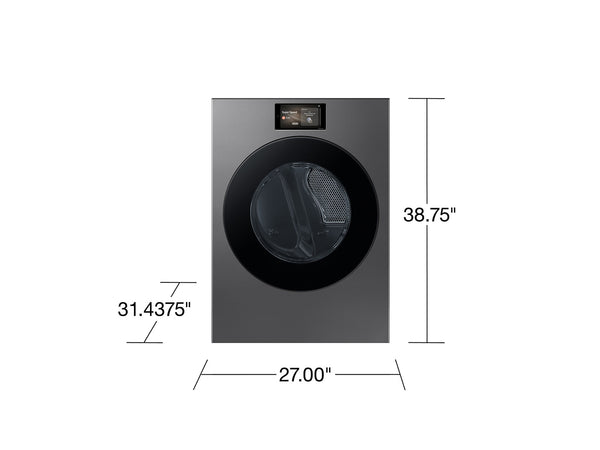 7.6 cu. ft. Bespoke AI Ultra Capacity Front Load Electric Dryer with AI Home and AI OptiDry+ in Dark Steel