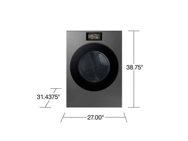 7.6 cu. ft. Bespoke AI Ultra Capacity Front Load Gas Dryer with AI Home and AI OptiDry+ in Dark Steel