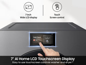 7.6 cu. ft. Bespoke AI Ultra Capacity Front Load Gas Dryer with AI Home and AI OptiDry+ in Dark Steel