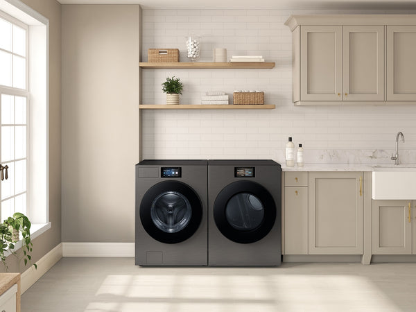 7.6 cu. ft. Bespoke AI Ultra Capacity Front Load Gas Dryer with AI Home and AI OptiDry+ in Dark Steel