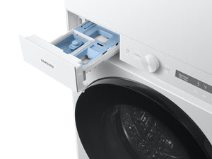 Bespoke AI Laundry Hub 4.6 cu. ft. Large Capacity Single Unit Washer with Steam Wash and 7.6 cu. ft. Gas Dryer in White