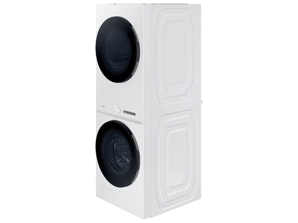 Bespoke AI Laundry Hub 4.6 cu. ft. Large Capacity Single Unit Washer with Steam Wash and 7.6 cu. ft. Gas Dryer in White