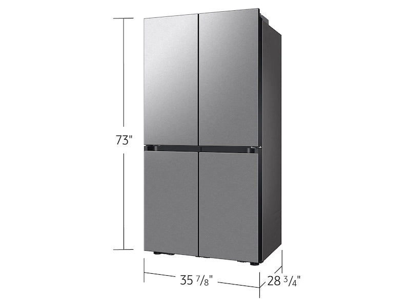 Bespoke Counter Depth 4-Door Flex™ Refrigerator (23 cu. ft.) with Beverage Center ™ in Stainless Steel – (with Customizable Door Panel Colors)